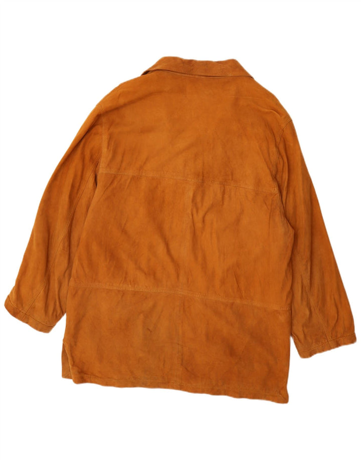 Vintage Damen Wildlederjacke IT 42 Mittelbraunes Leder