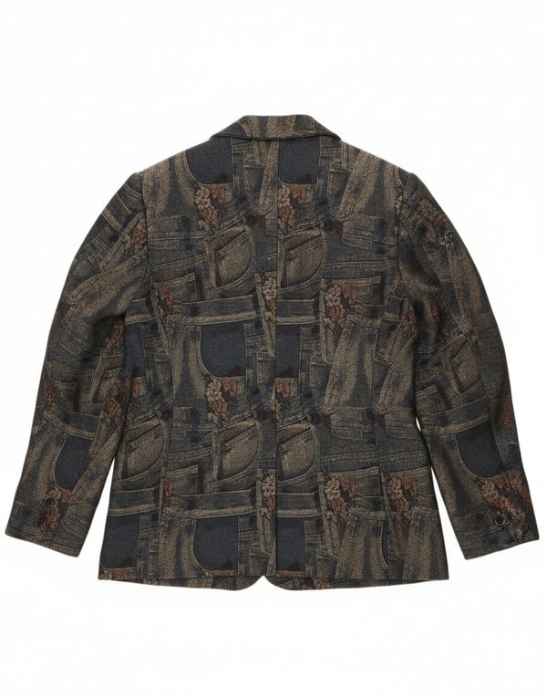 Carnet Damen-Blazerjacke mit 3 Knöpfen, UK 14, mittleres Marineblau mit Blumenmuster