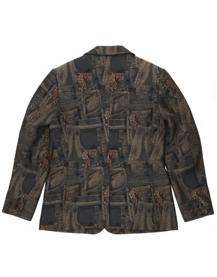 Carnet Damen-Blazerjacke mit 3 Knöpfen, UK 14, mittleres Marineblau mit Blumenmuster