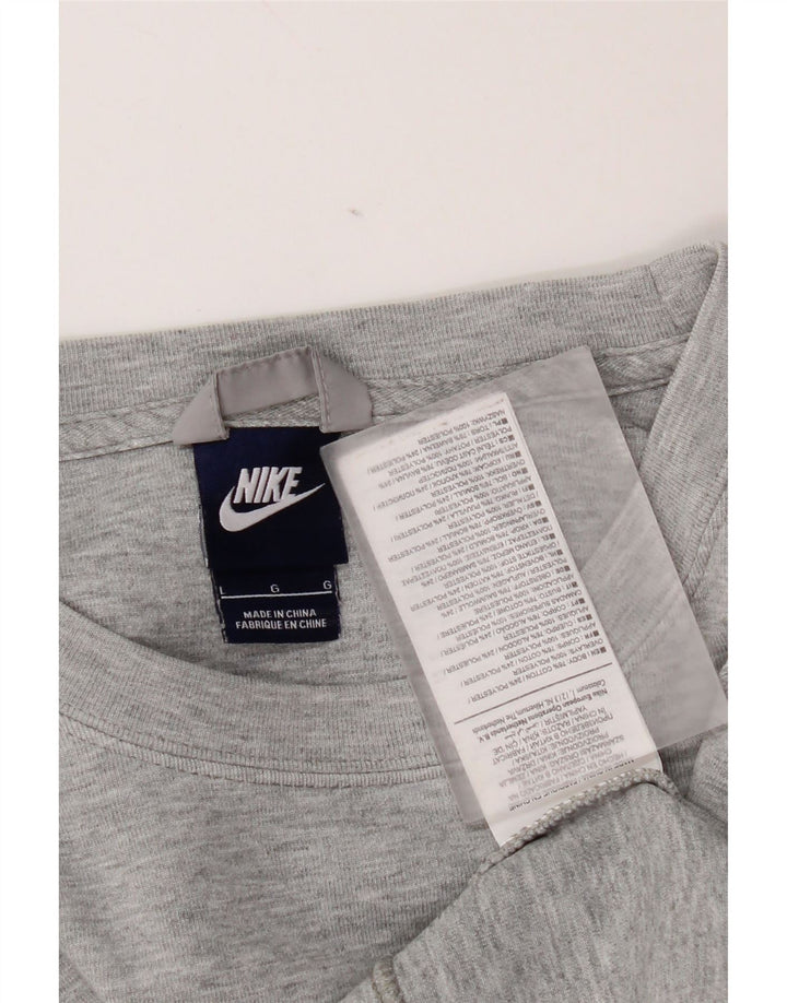 Nike Damen Sweatshirt Pullover UK 16 Large Grau Baumwolle