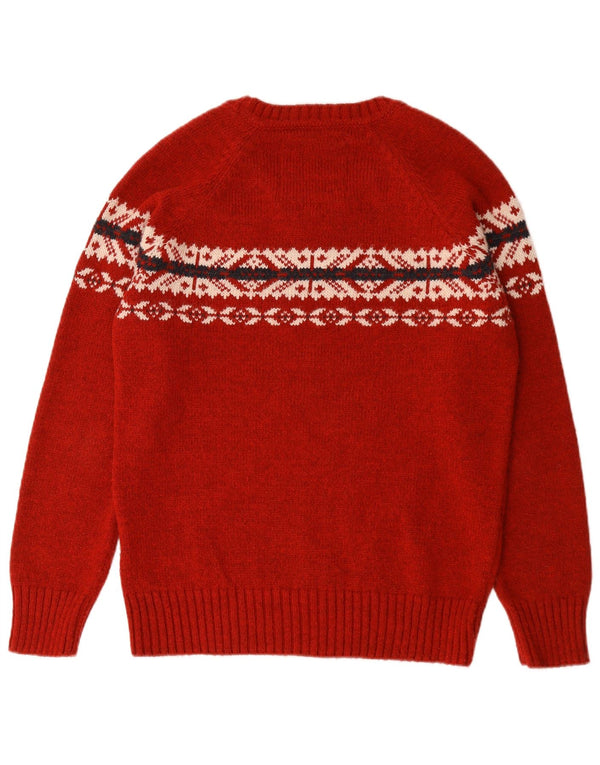 Superdry Herren-Pullover mit U-Boot-Ausschnitt, XL, Rot, Fair-Isle-Acryl