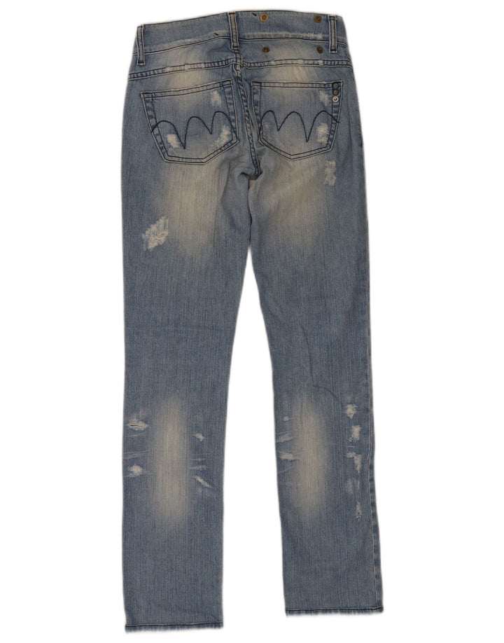 MET Damen Slim Jeans W26 L30 Blau meliert Baumwolle