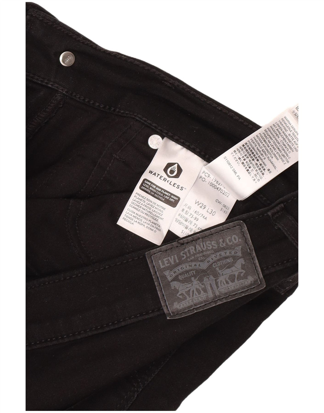 Levi's Damen 312 Shaping Slim Jeans W29 L30 Schwarze Baumwolle