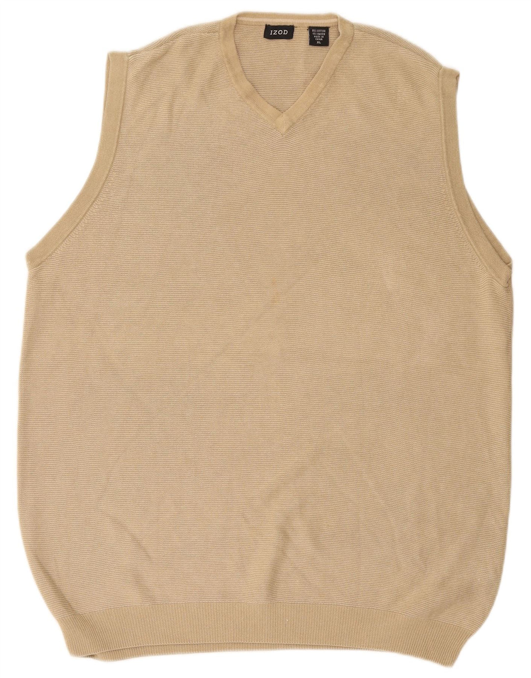 Izod Herren Weste Tank Top XL Beige Baumwolle