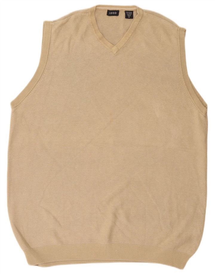 Izod Herren Weste Tank Top XL Beige Baumwolle