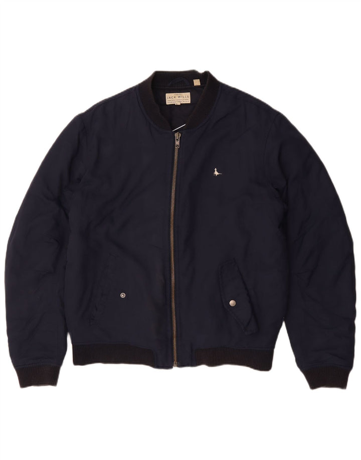 Jack Wills Herren Bomberjacke UK 38 Medium Marineblaues Nylon