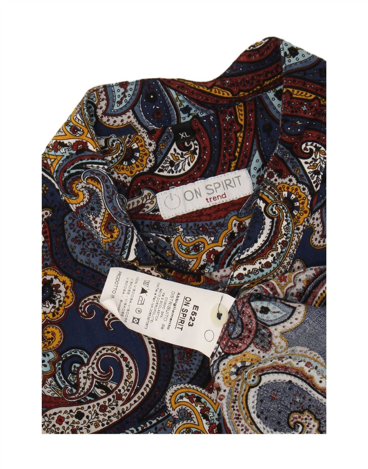 ON SPIRIT Mens Short Sleeve Shirt XL Blue Paisley Viscose