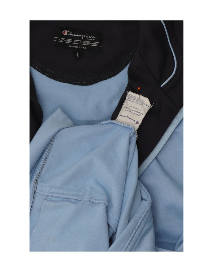 CHAMPION Mens Tracksuit Top Jacket Large Blue Polyester