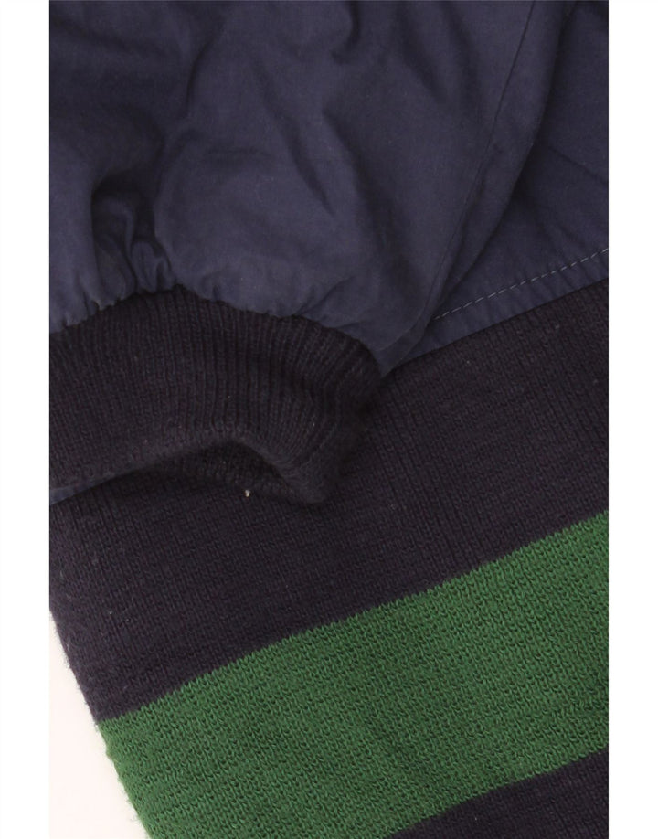 VINTAGE Herren Bomberjacke UK 42 XL Marineblau Farbblock