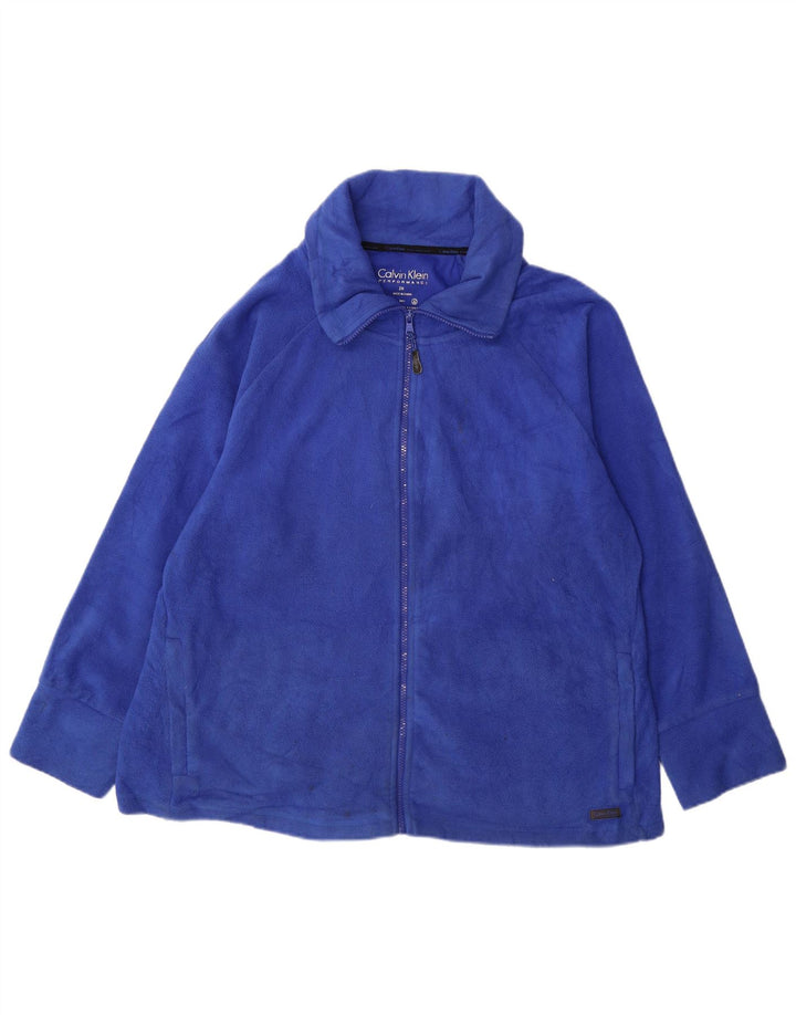 CALVIN KLEIN Herren Performance Fleecejacke UK 44 2XL Blau Polyester