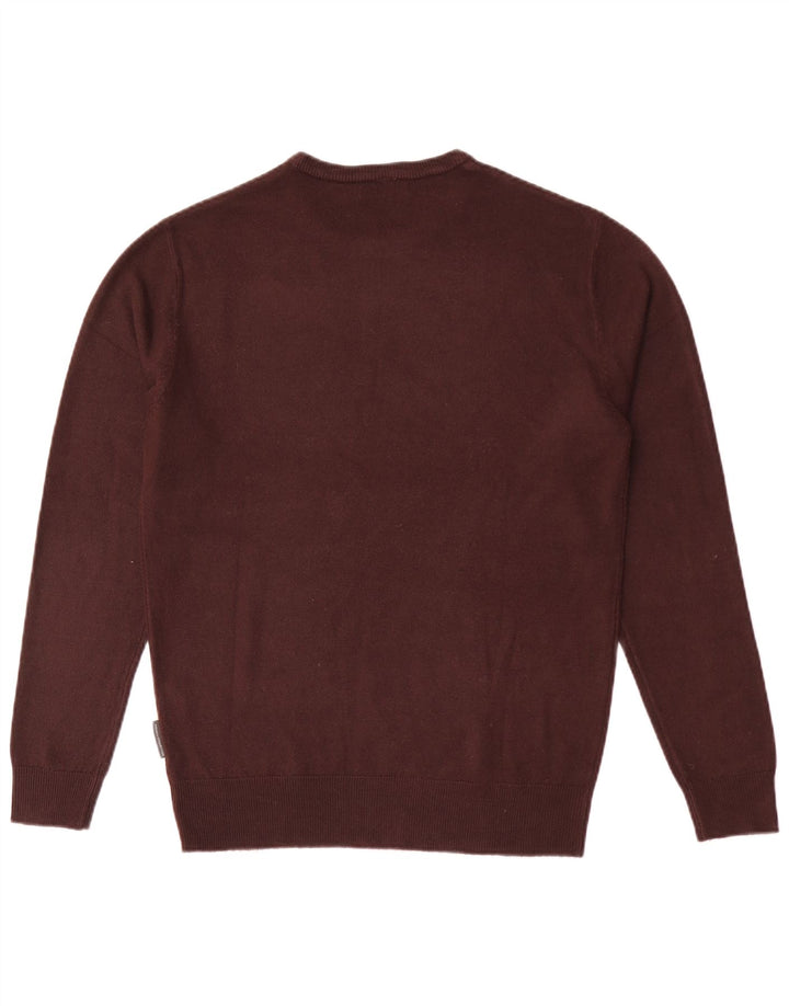 French Connection Herren-Pullover mit Rundhalsausschnitt, reguläre Passform, mittleres Kastanienbraun