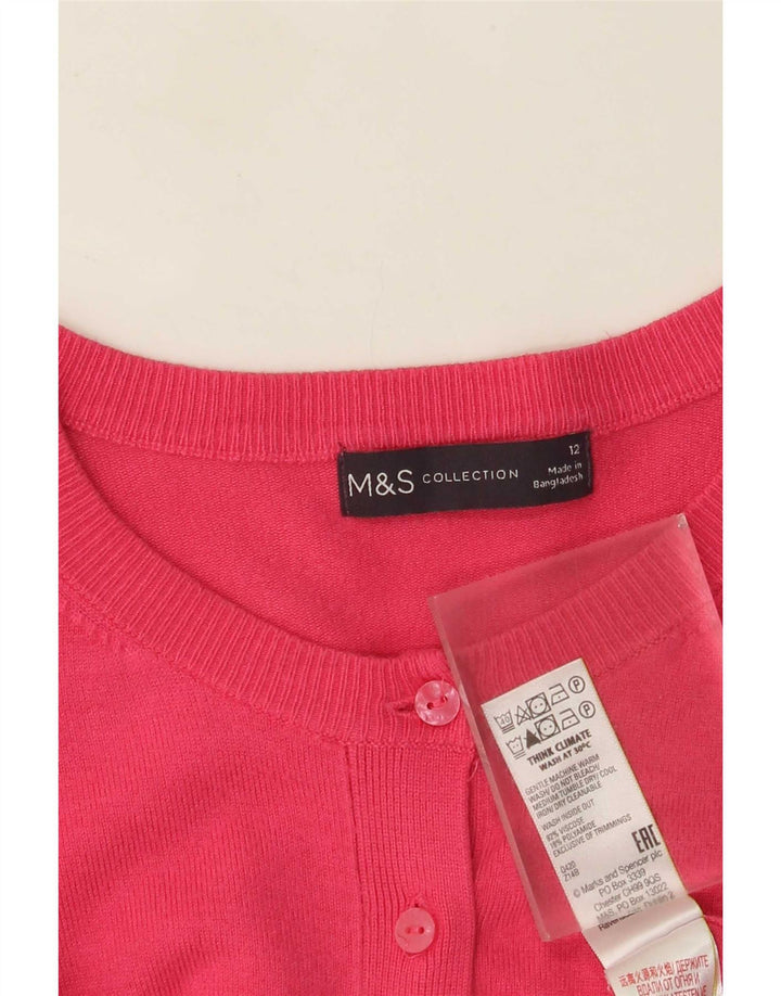 Marks & Spencer Damen-Cardigan-Pullover UK 12 Mittelrosa Viskose