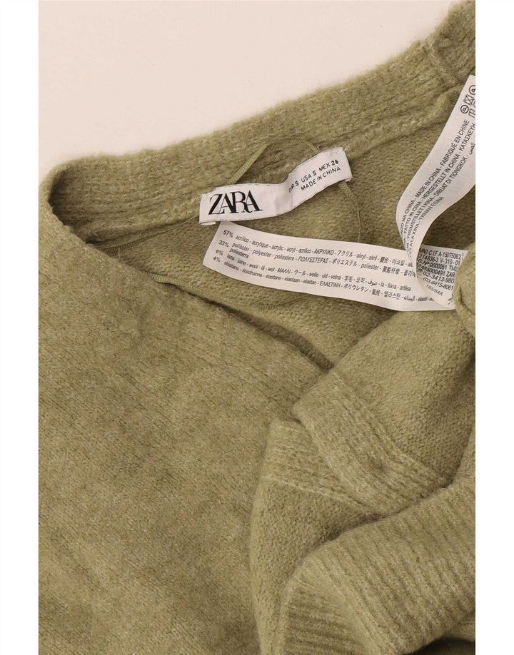 Zara Damen-Strickjacke in Übergröße, Gr. 10, Small, Khaki, Acryl
