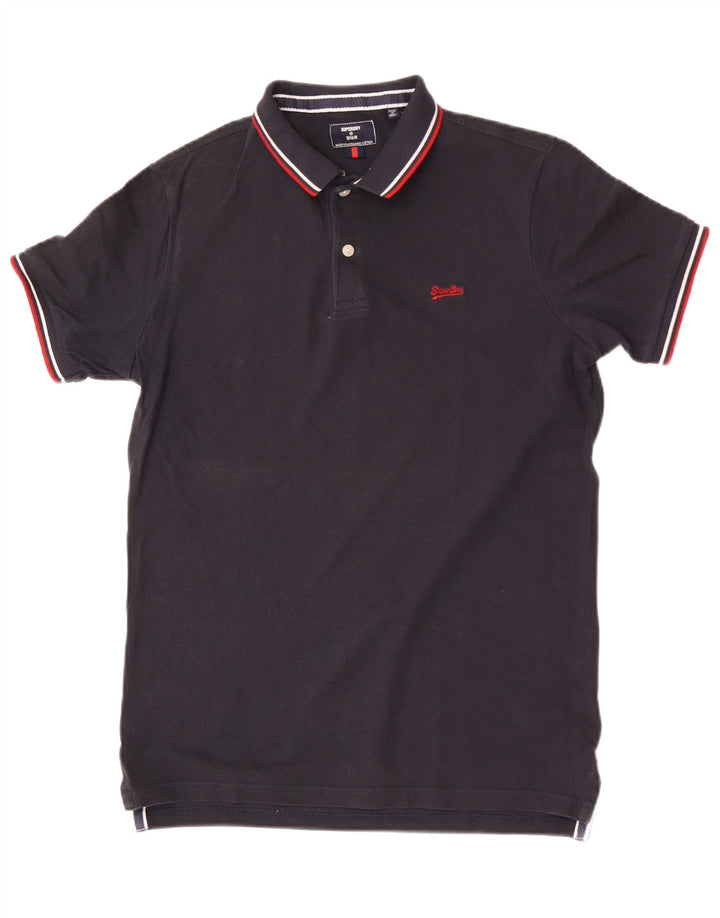 Superdry Herren-Poloshirt in normaler Passform, Größe S, Marineblau, Baumwolle