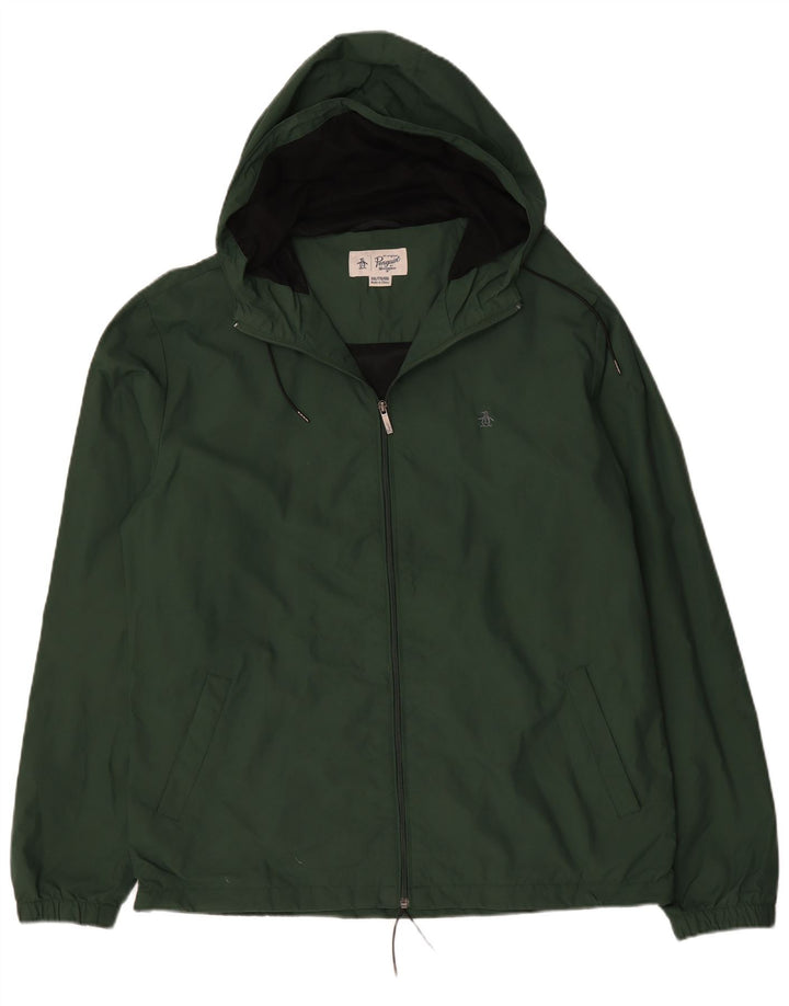 Penguin Herren-Regenjacke mit Kapuze, UK 44 2XL, grünes Polyamid
