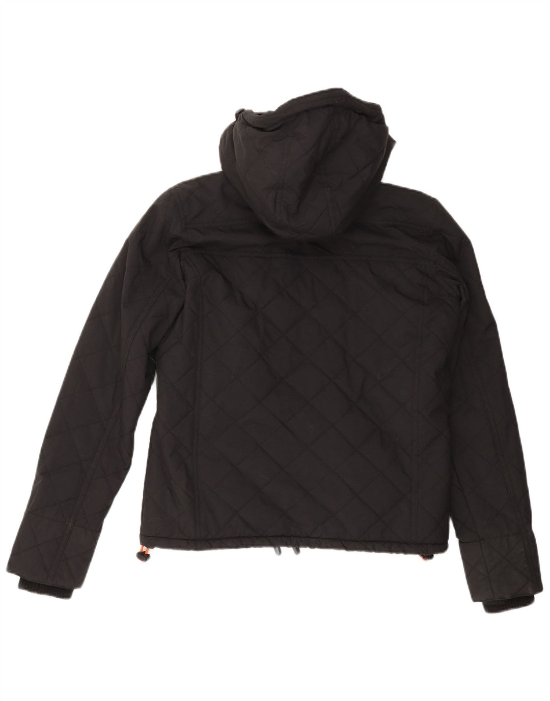 SUPERDRY Damen Windcheater Kapuzen-Windjacke UK 14 Medium Schwarz