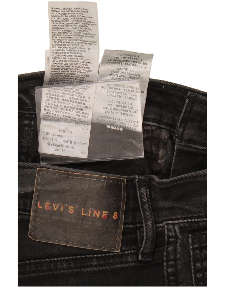 LEVI'S Damen Skinny Jeans W26 L28 Schwarze Baumwolle