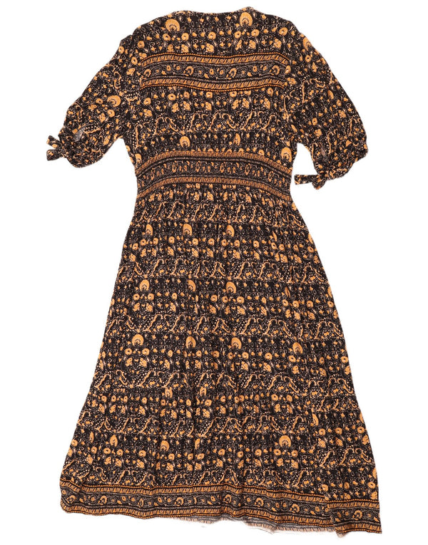 Monsoon Damen Maxikleid UK 16 Große mehrfarbige Viskose mit Blumenmuster