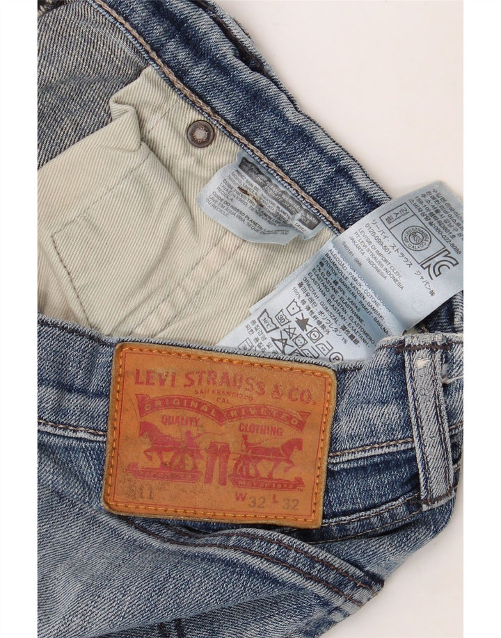 LEVI'S Herren 511 Slim Jeans W32 L32 Blaue Baumwolle