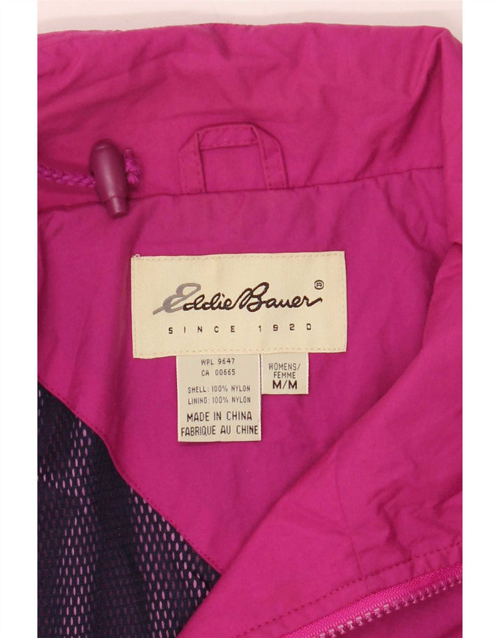 Eddie Bauer Womens Loose Fit Regenjacke UK 14 Mittelrosa Nylon