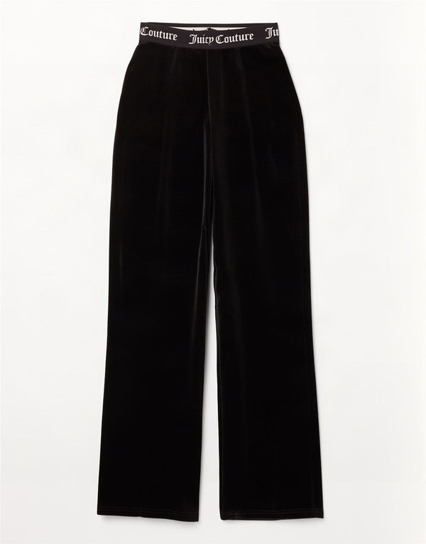 Juicy Couture Damen-Trainingshose aus grafischem Velours, XS, Schwarz, Polyester