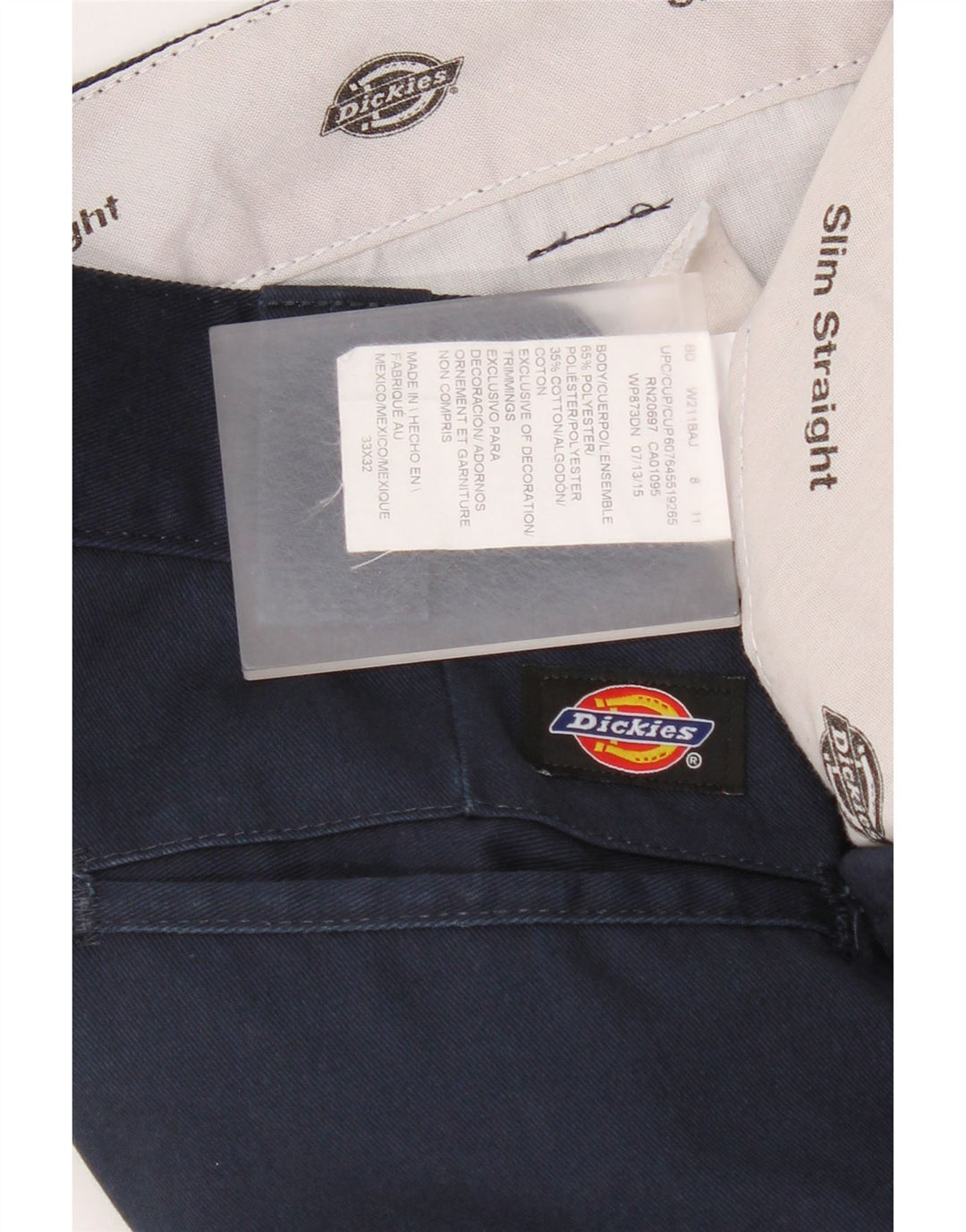 Dickies Herren Slim Straight Freizeithose W33 L32 Marineblau Polyester