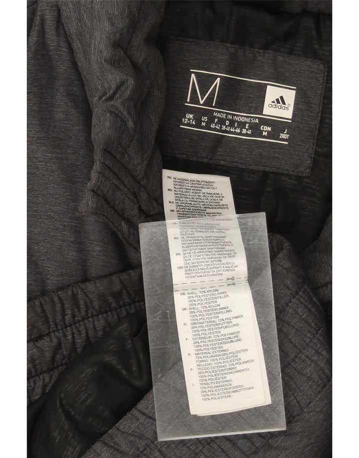 ADIDAS Womens Padded Jacket UK 12/14 Medium Grey Nylon Vintage Adidas and Second-Hand Adidas from Messina Hembry 