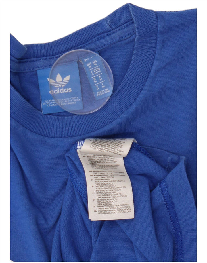 Adidas Herren Grafik-T-Shirt aus mittelblauer Baumwolle
