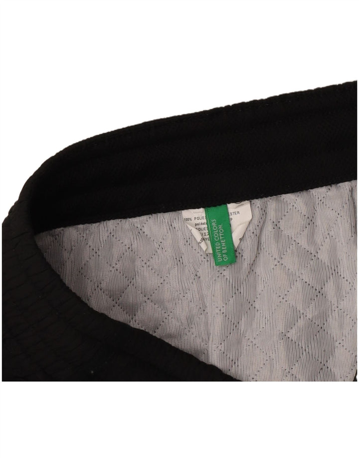 Benetton Damen Minirock W32 Large Schwarz Polyester