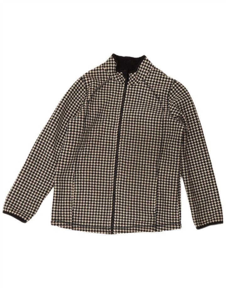 Marks & Spencer Sherpa-Fleecejacke für Damen, Gr. 12, mittelschwarz, Hahnentrittmuster