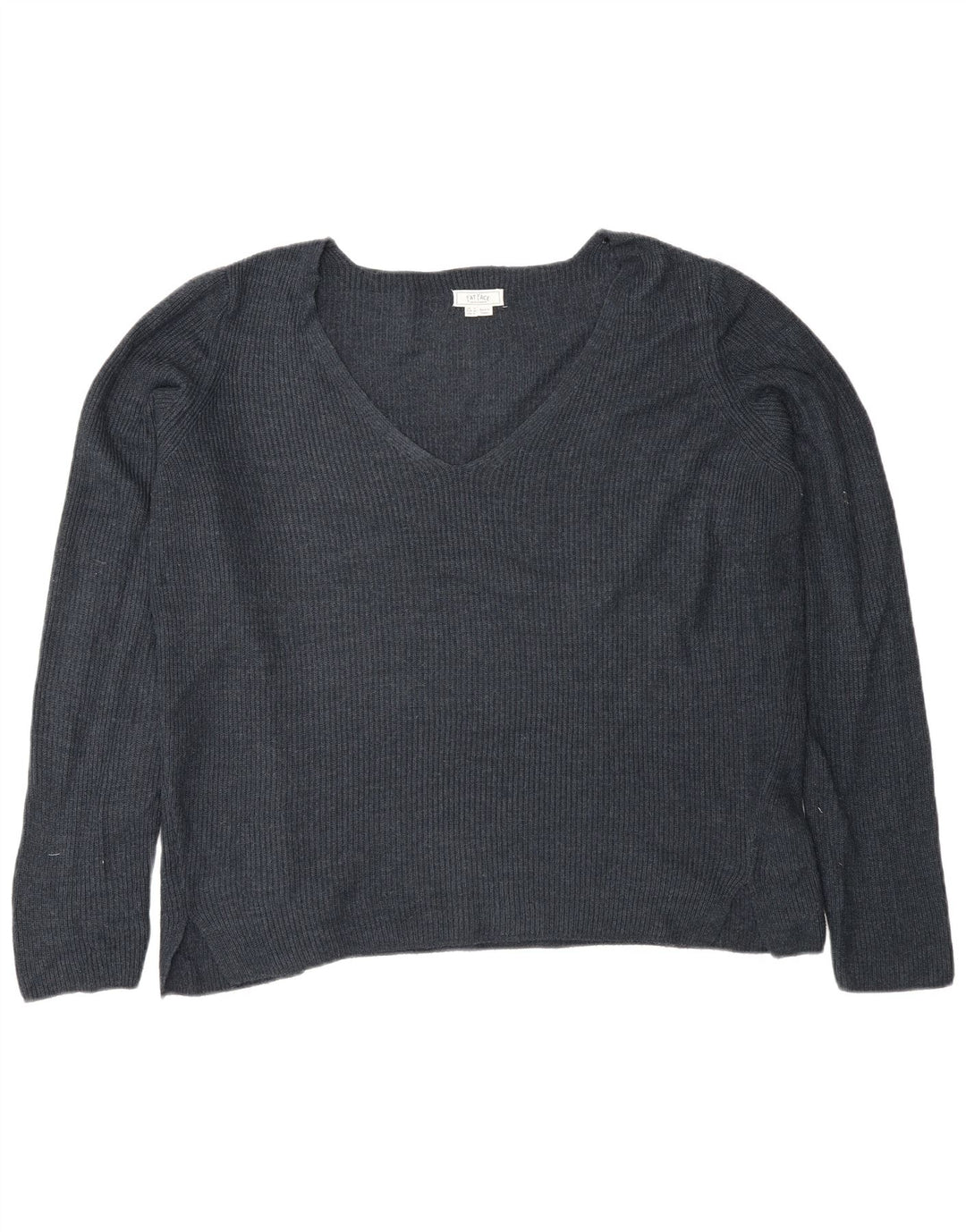 Fat Face Damen-Pullover, übergroß, V-Ausschnitt, Gr. 12, mittleres Marineblau