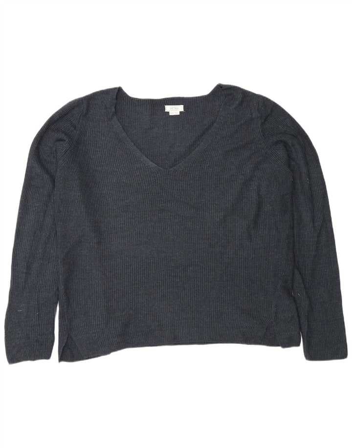 Fat Face Damen-Pullover, übergroß, V-Ausschnitt, Gr. 12, mittleres Marineblau
