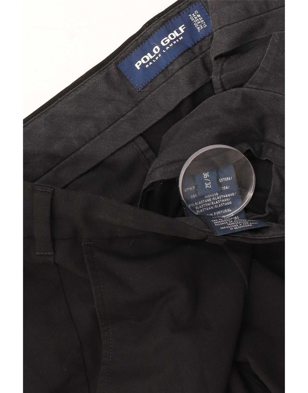 Ralph Lauren Mens Pegged Chino Hose W36 L32 Schwarz Polyester