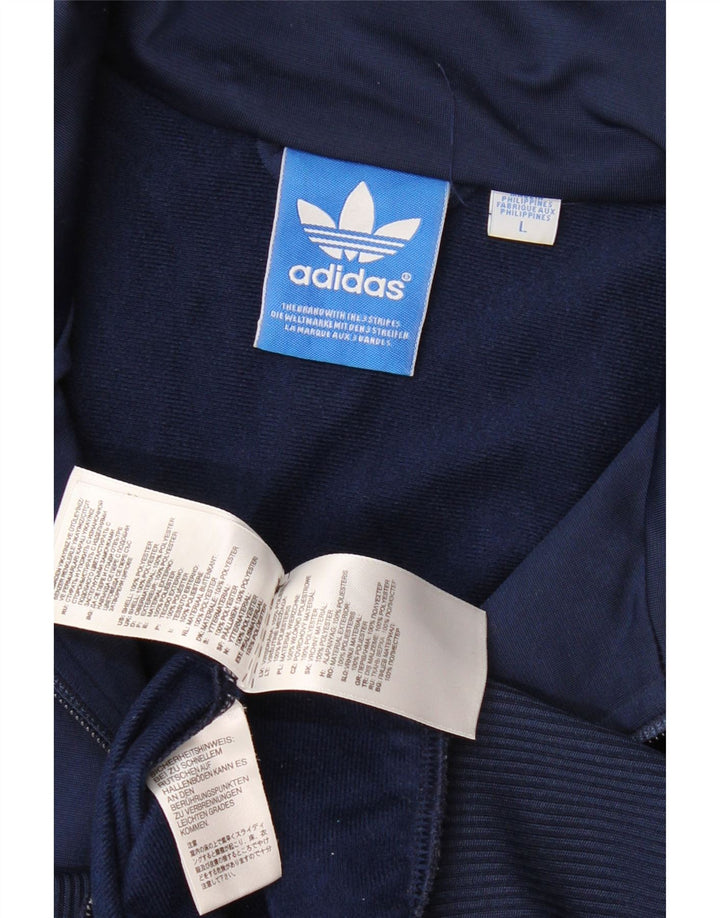 Adidas Herren-Trainingsanzug-Oberteil, große Jacke aus marineblauem Polyester