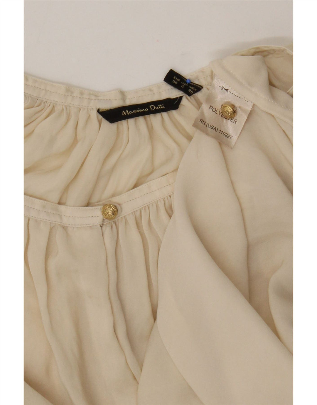 Massimo Dutti Damen Langarm-Blusenoberteil EU 38 Mittelbeige Polyester
