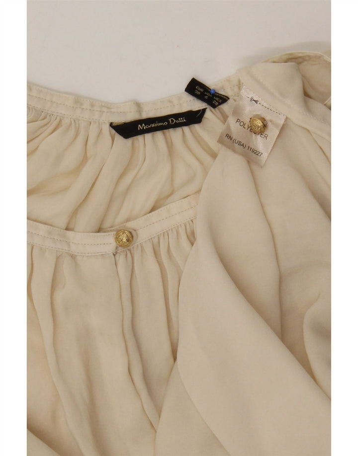 Massimo Dutti Damen Langarm-Blusenoberteil EU 38 Mittelbeige Polyester