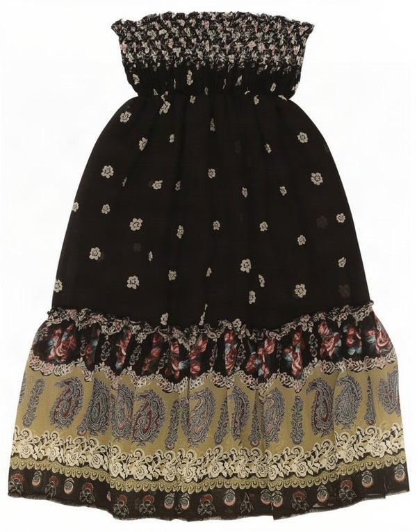 Sinequanone Womens Strapless Dress UK 12 Medium Black Floral Polyester
