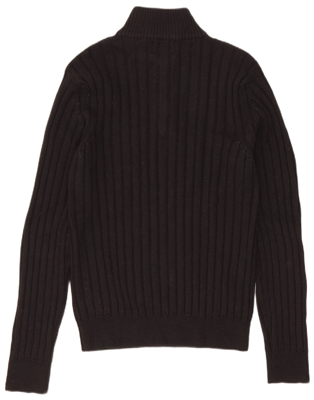 Rifle Herren-Pullover mit Reißverschluss am Hals, mittelschwarze Merinowolle