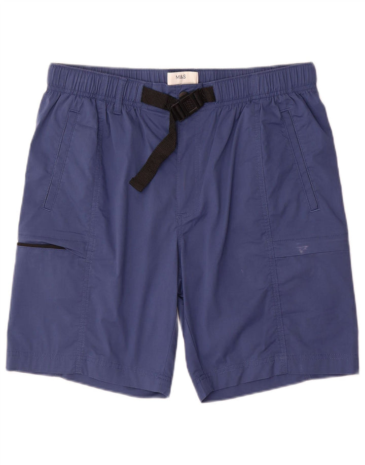 Marks & Spencer Herren Cargoshorts W36 Große blaue Baumwolle