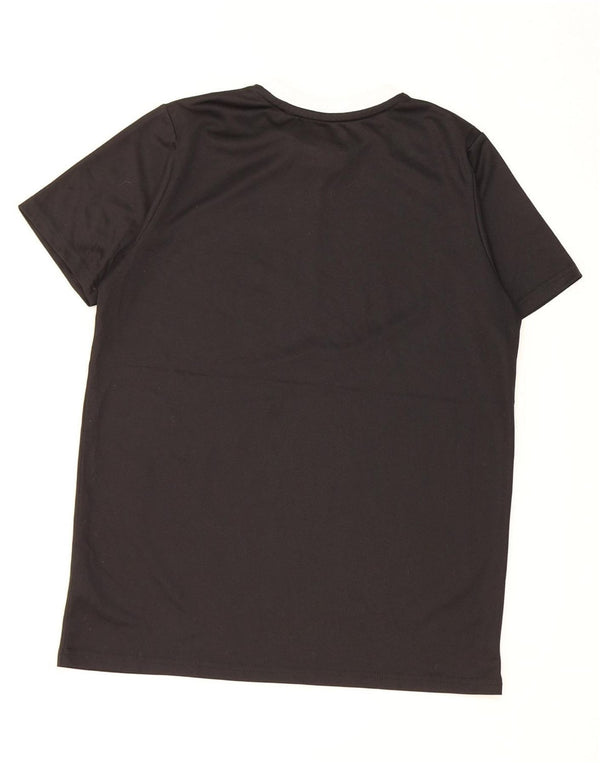 Kappa T-Shirt-Oberteil für Jungen, 14–15 Jahre, schwarzes Colourblock-Polyester