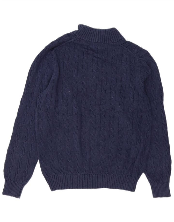 Izod Herren-Pullover mit Reißverschluss am Hals, mittelmarineblaue Baumwolle