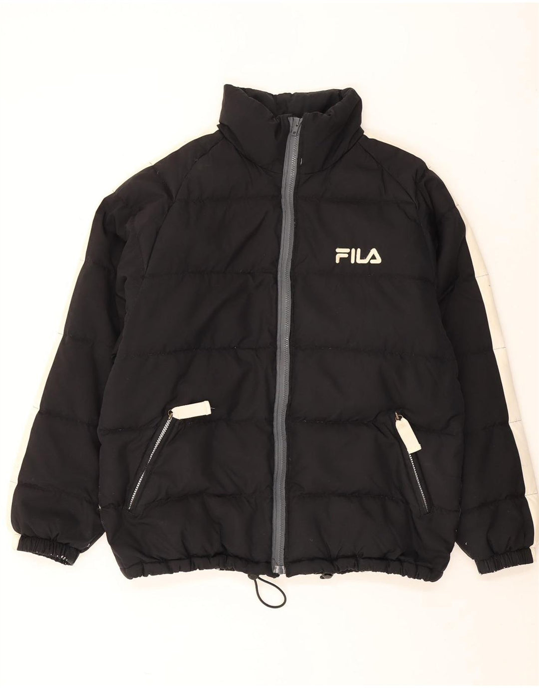 Fila Herren Wattierte Jacke IT 50 Large Schwarz Colourblock Polyester