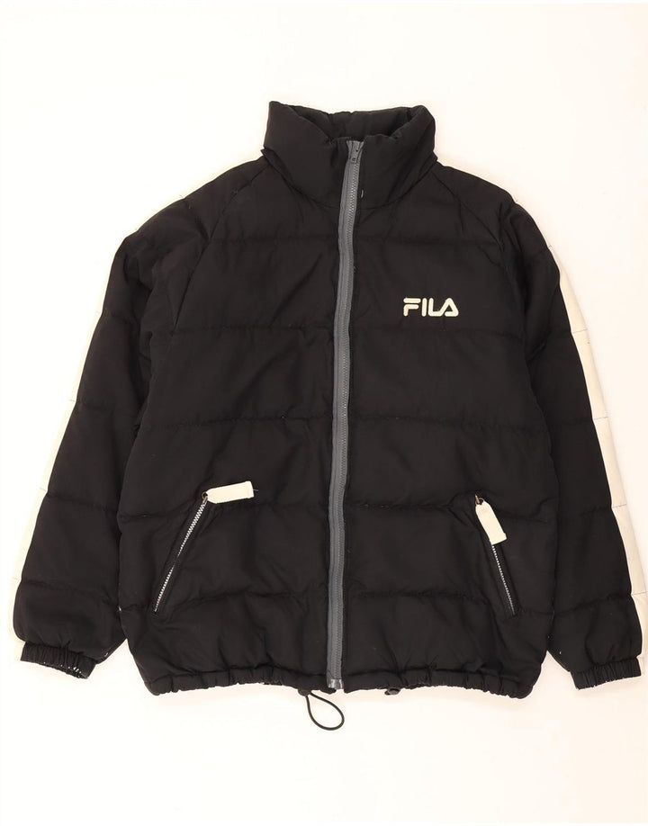 Fila Herren Wattierte Jacke IT 50 Large Schwarz Colourblock Polyester