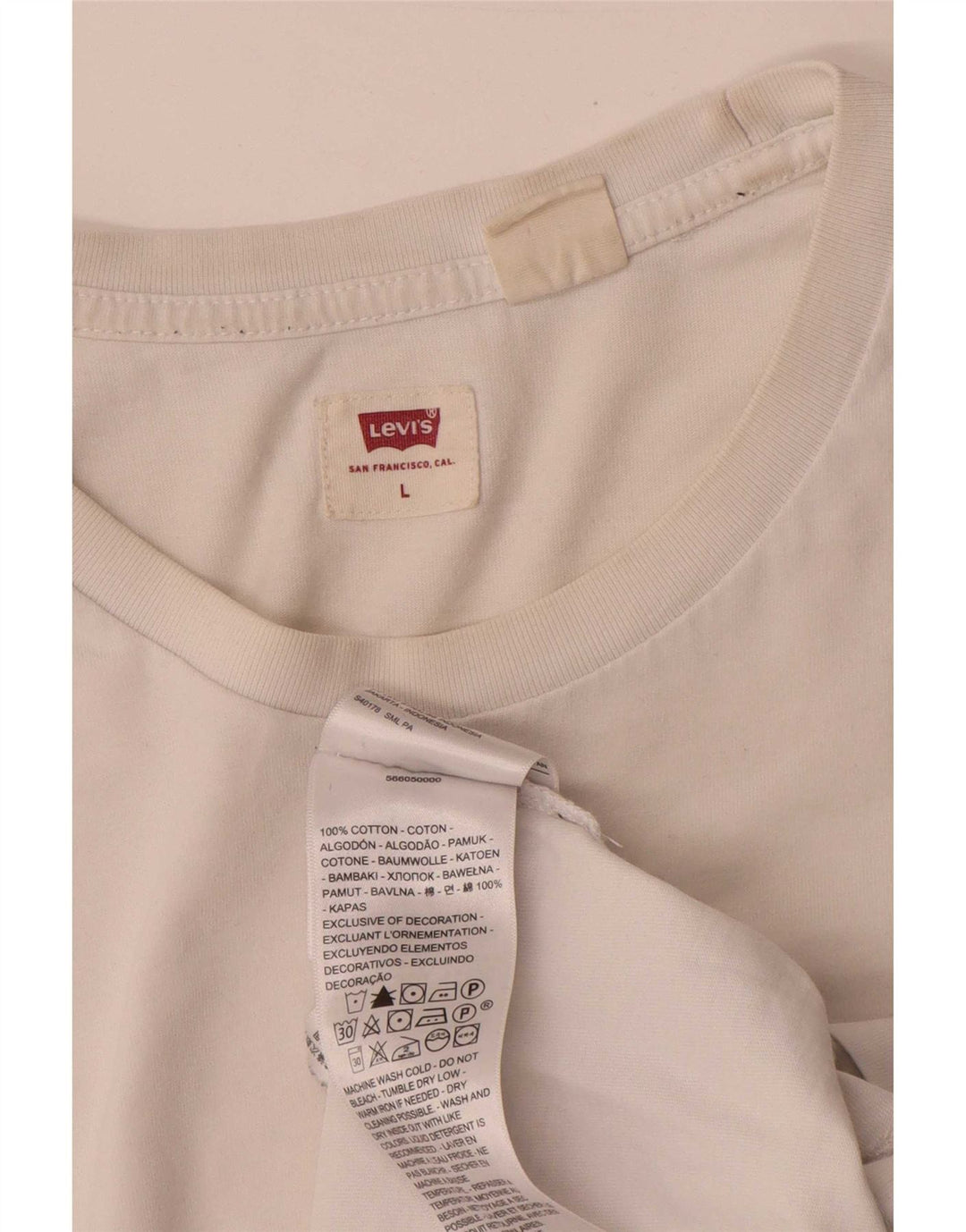 Levi's Herren-T-Shirt mit Grafik, Größe L, Weiß