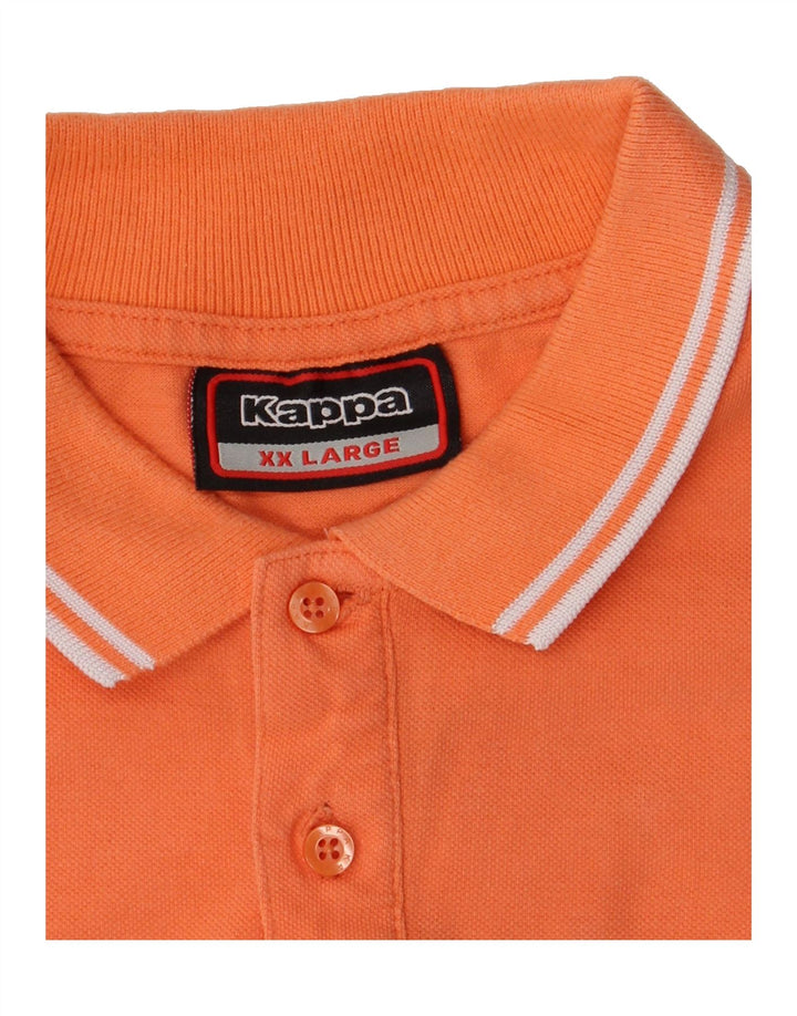 KAPPA Mens Polo Shirt 2XL Orange Cotton Vintage Kappa and Second-Hand Kappa from Messina Hembry 