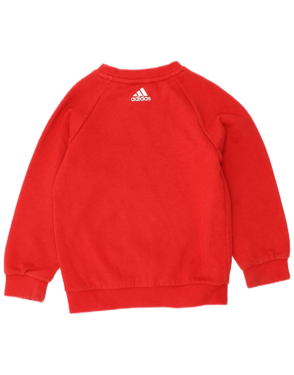 Adidas Jungen Grafik-Sweatshirt-Pullover, 2–3 Jahre, rote Baumwolle
