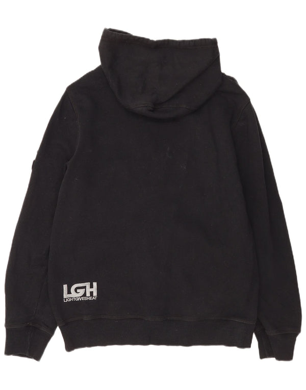 Hurley Mens Graphic Zip Hoodie Sweater Medium Black Cotton