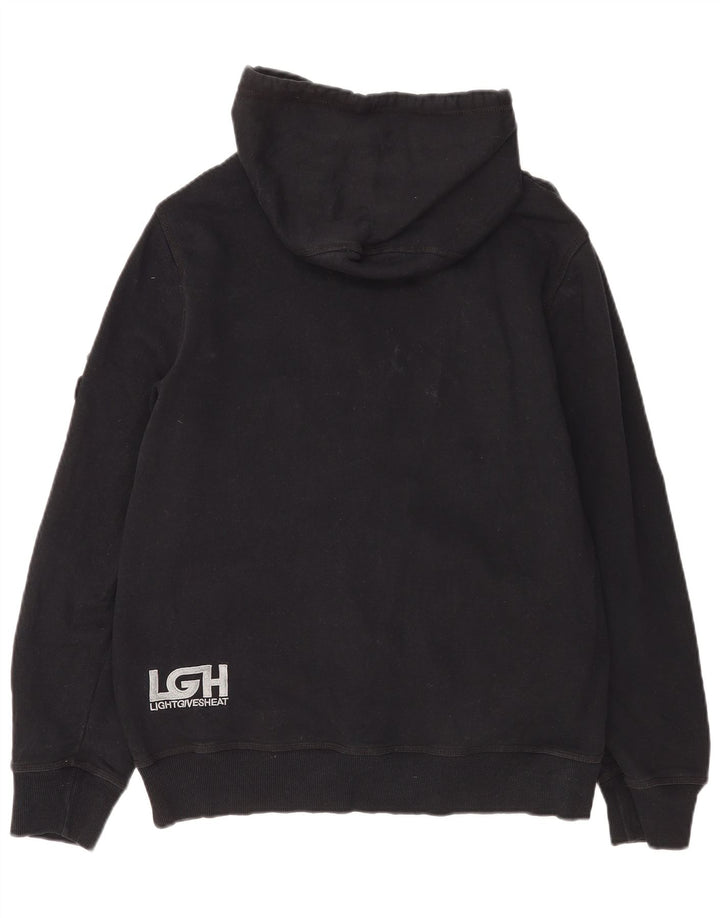 Hurley Mens Graphic Zip Hoodie Sweater Medium Black Cotton