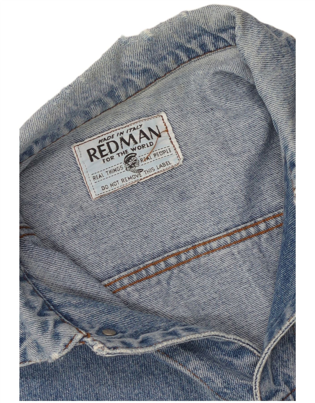 Vintage Herren Jeansjacke UK 38 Mittelblau