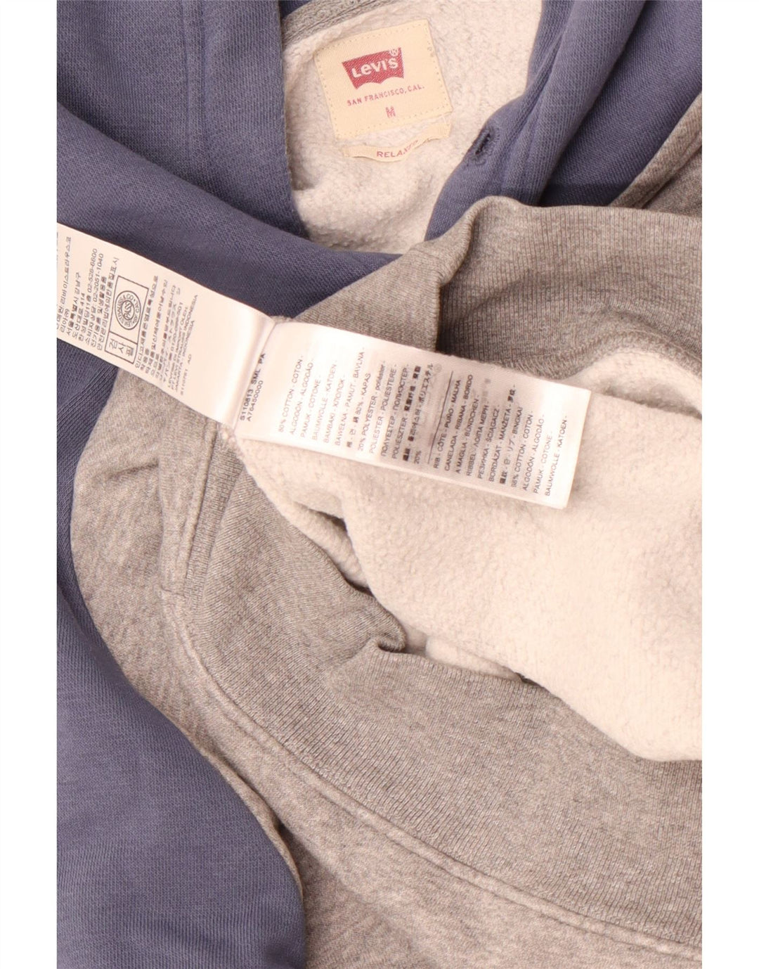 Levi's Herren-Kapuzenpullover mit grafischem Relaxed-Fit, mittelgrau, Farbblock